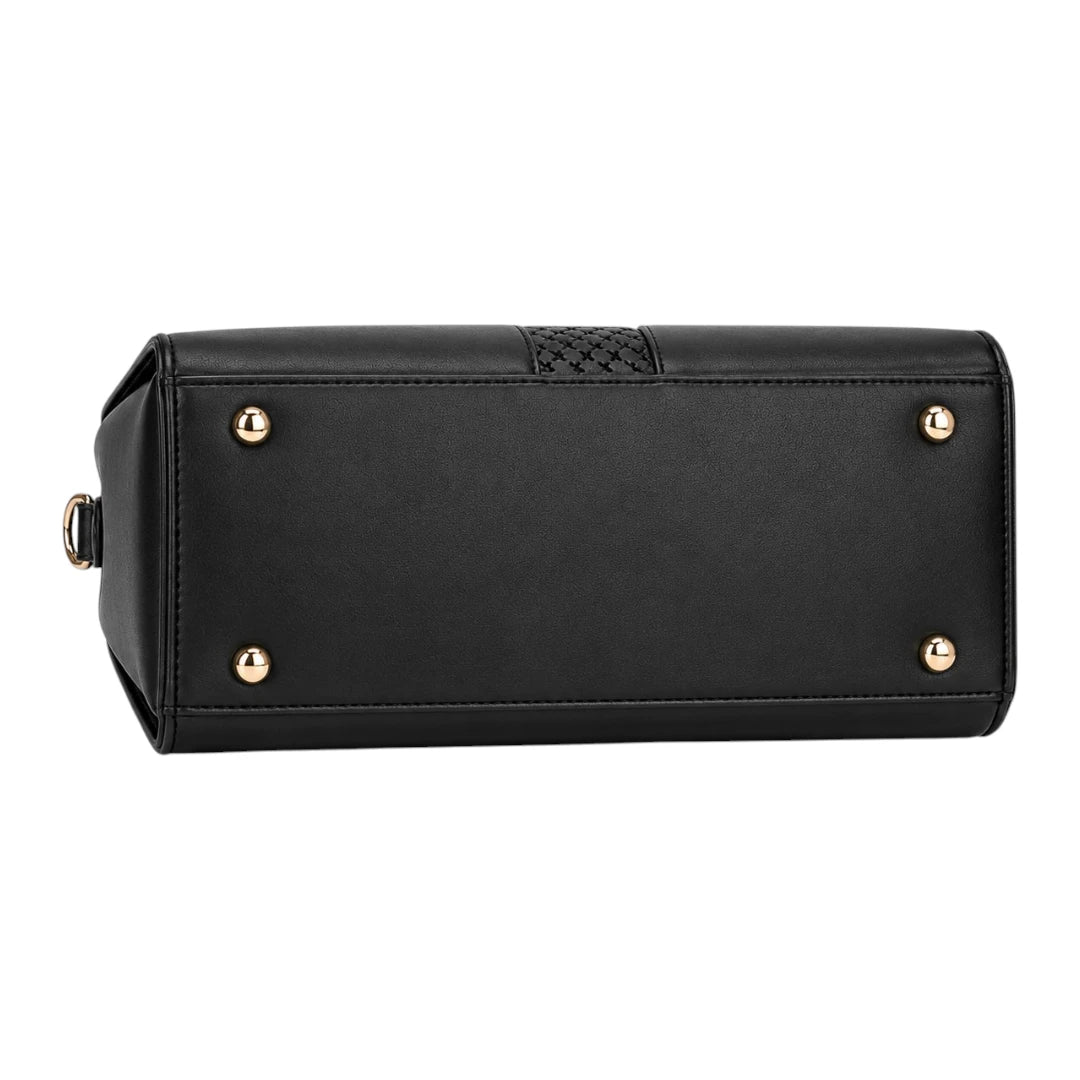 Bagiva Black Midnight Elegance Top Handle Satchel Bag