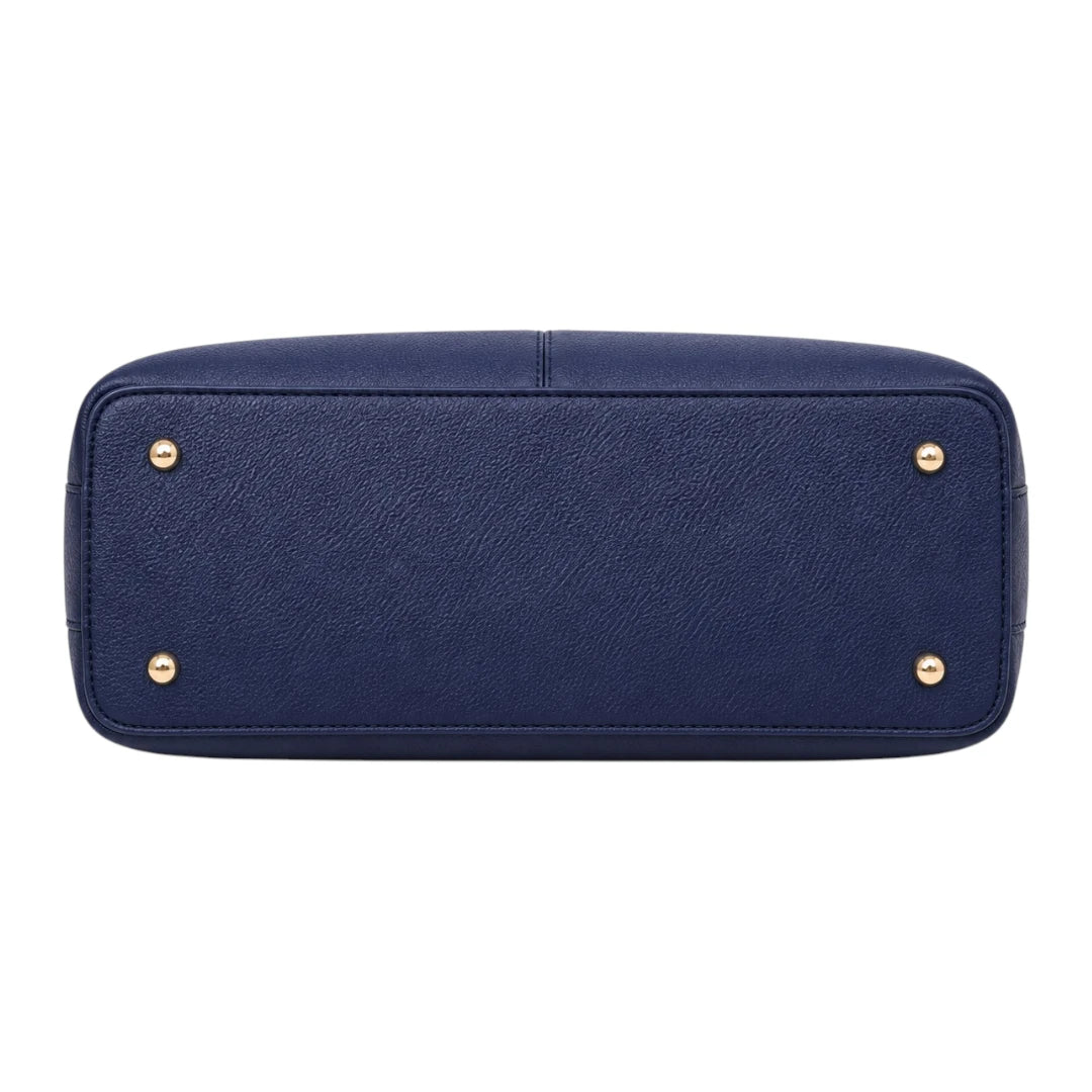 Bagiva Blue Classic Multi-Compartment Tote Handbag