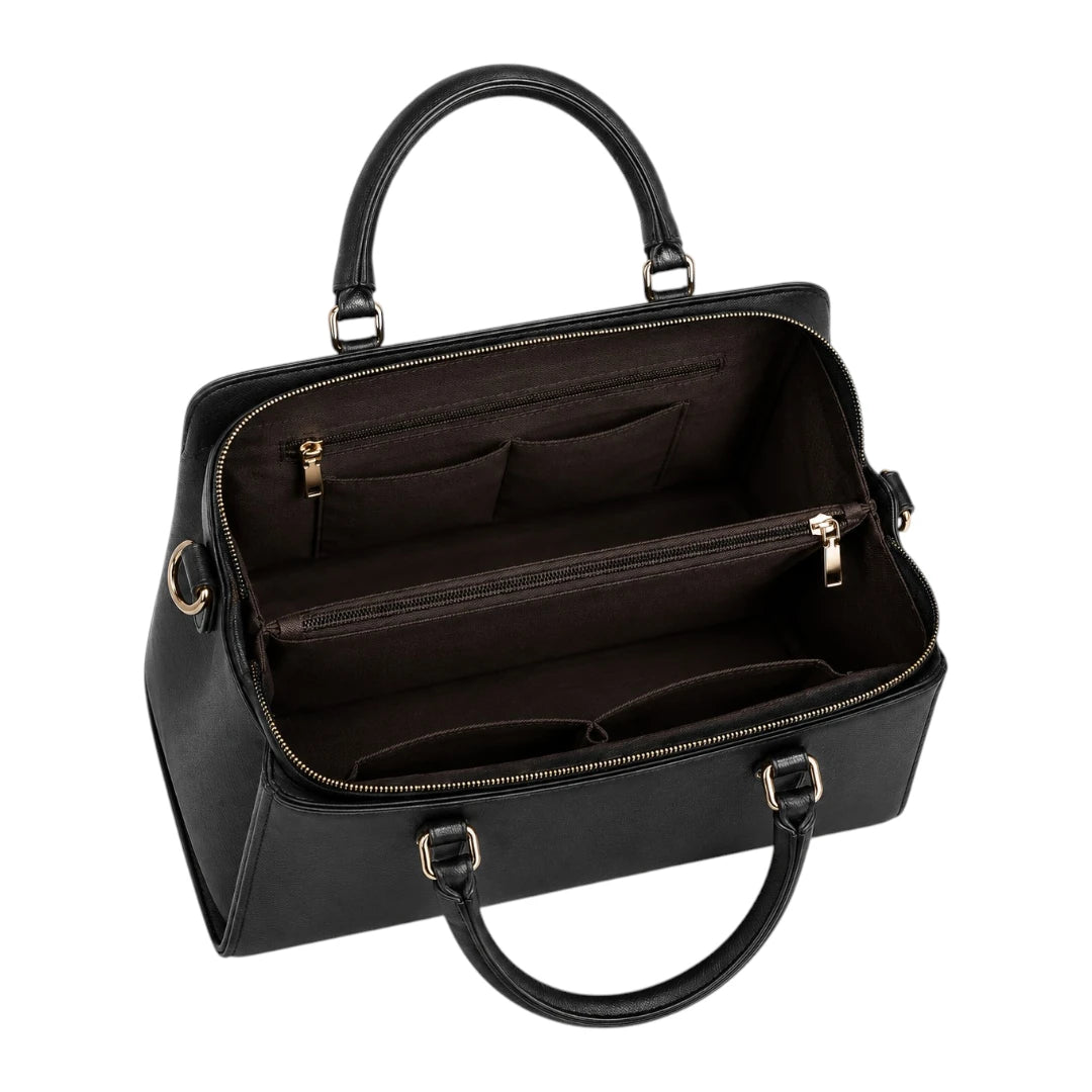 Bagiva Black Midnight Elegance Top Handle Satchel Bag