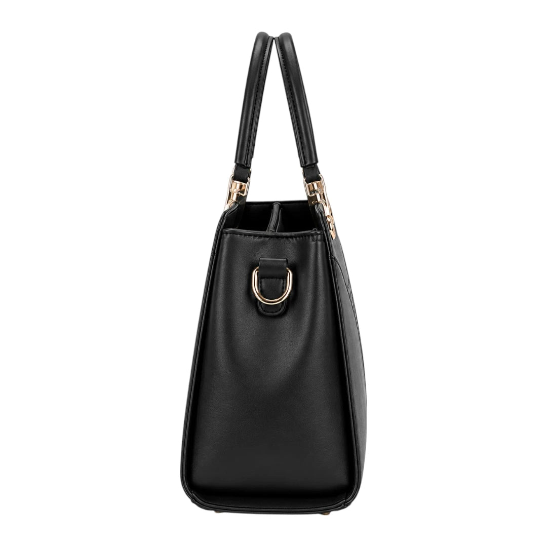 Bagiva Black Midnight Elegance Top Handle Satchel Bag