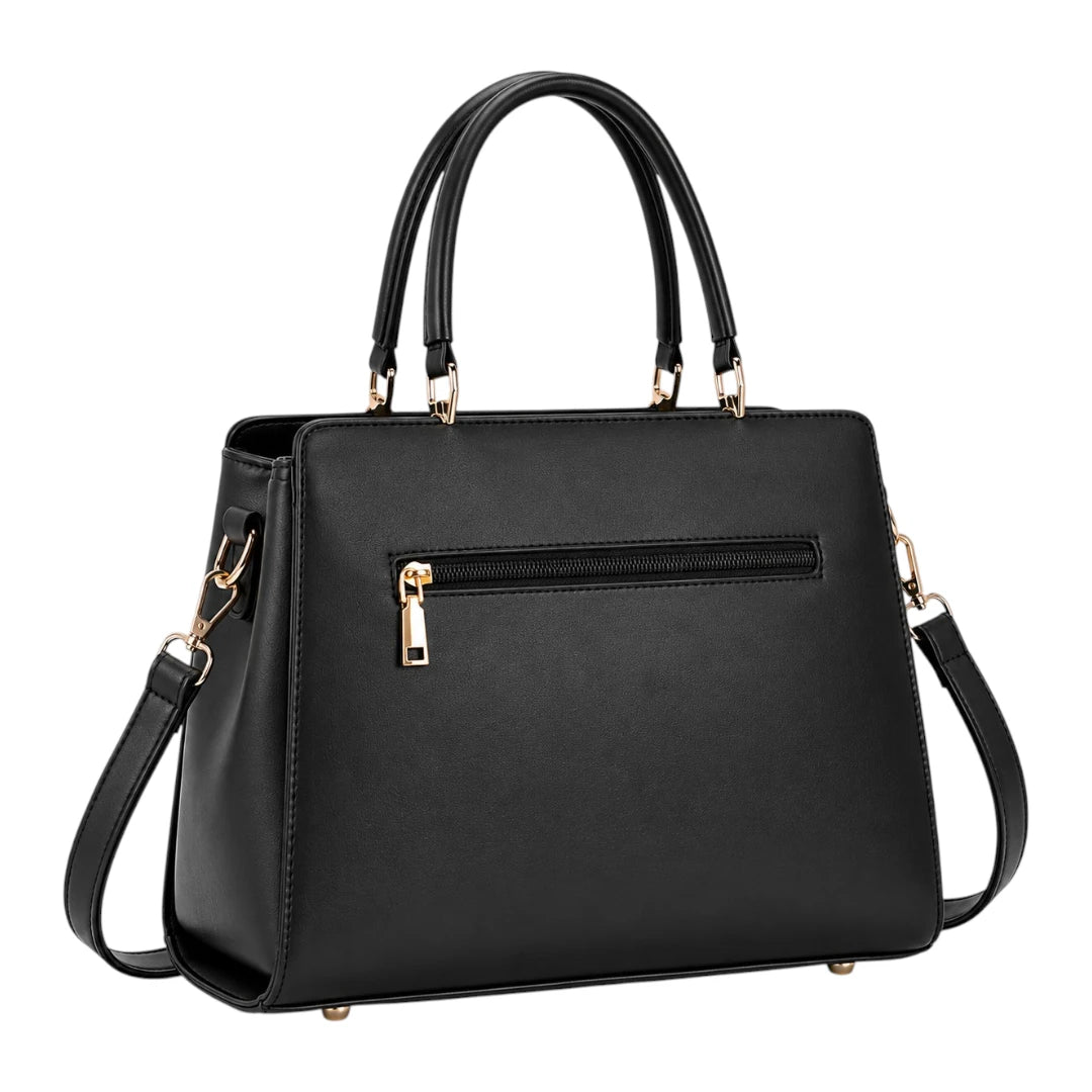 Bagiva Black Midnight Elegance Top Handle Satchel Bag
