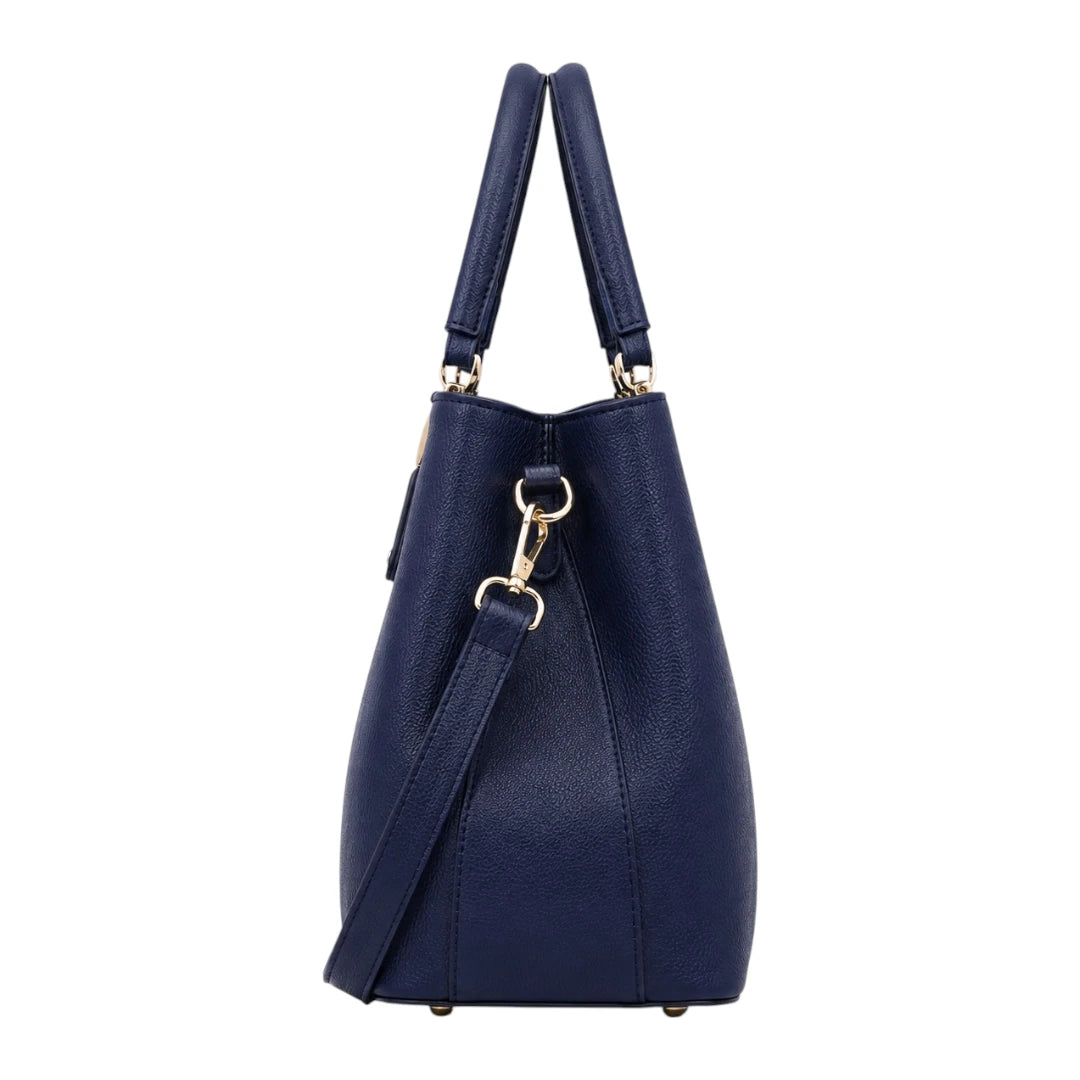 Bagiva Blue Classic Multi-Compartment Tote Handbag