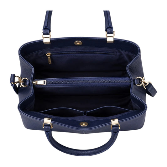 Bagiva Blue Classic Multi-Compartment Tote Handbag