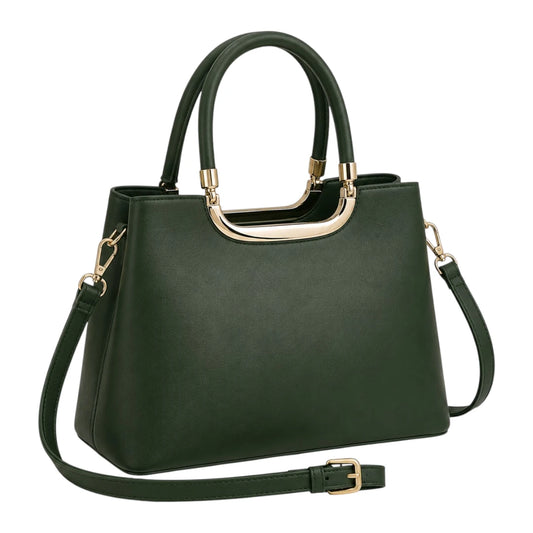 Bagiva Green Luxe Top Handle Satchel Handbag