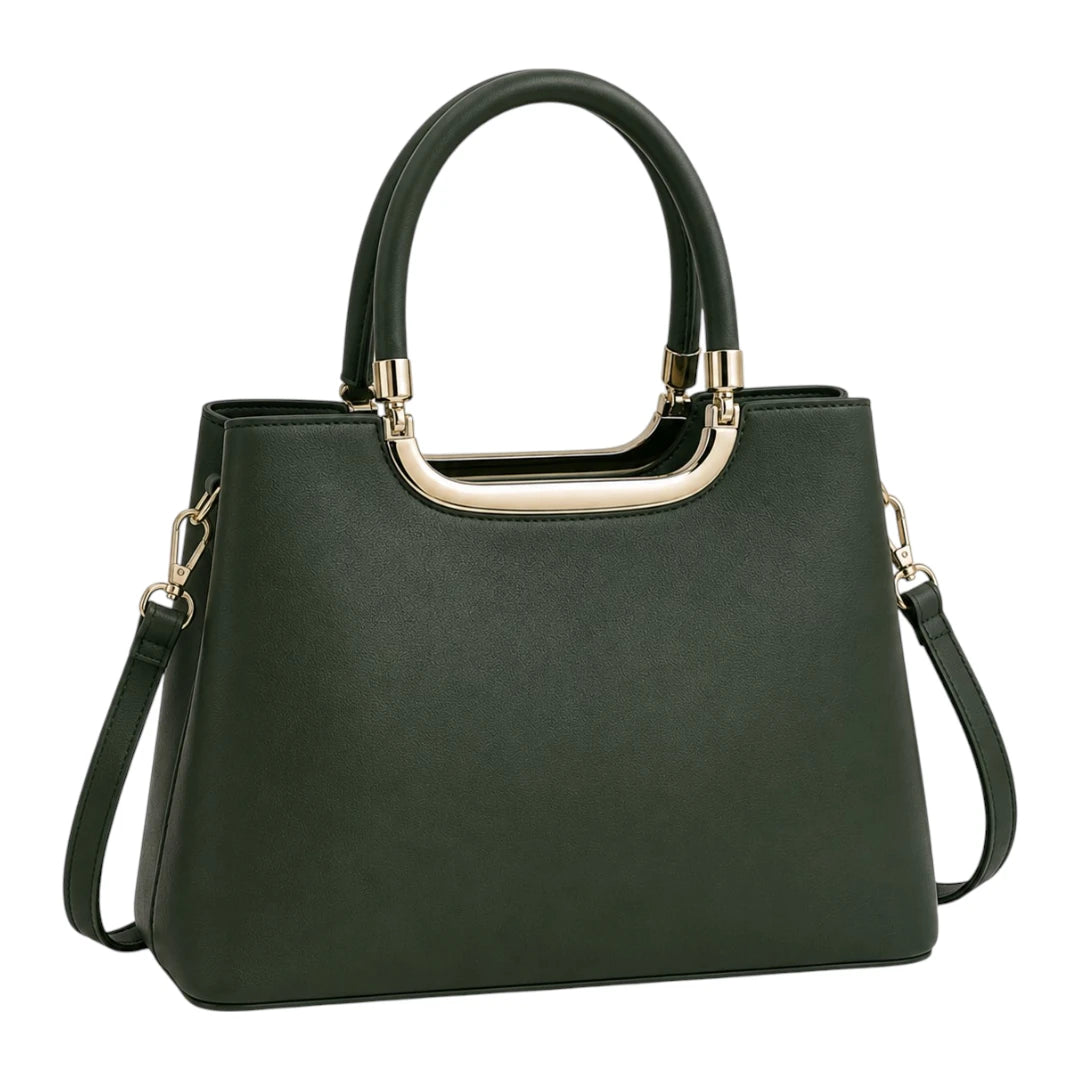 Bagiva Green Luxe Top Handle Satchel Handbag
