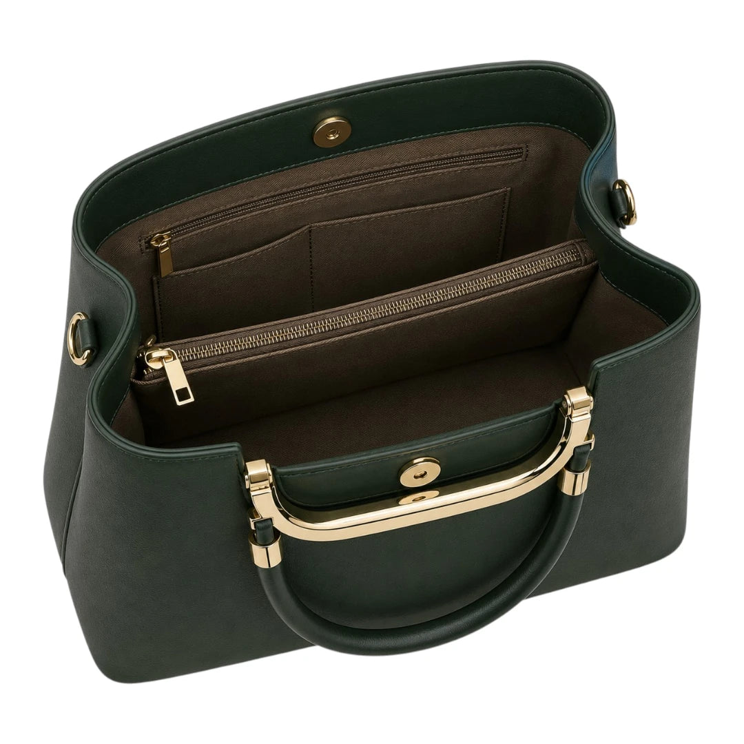 Bagiva Green Luxe Top Handle Satchel Handbag