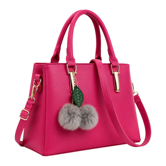 Bagiva Pink Charm Pom-Pom Tote Bag