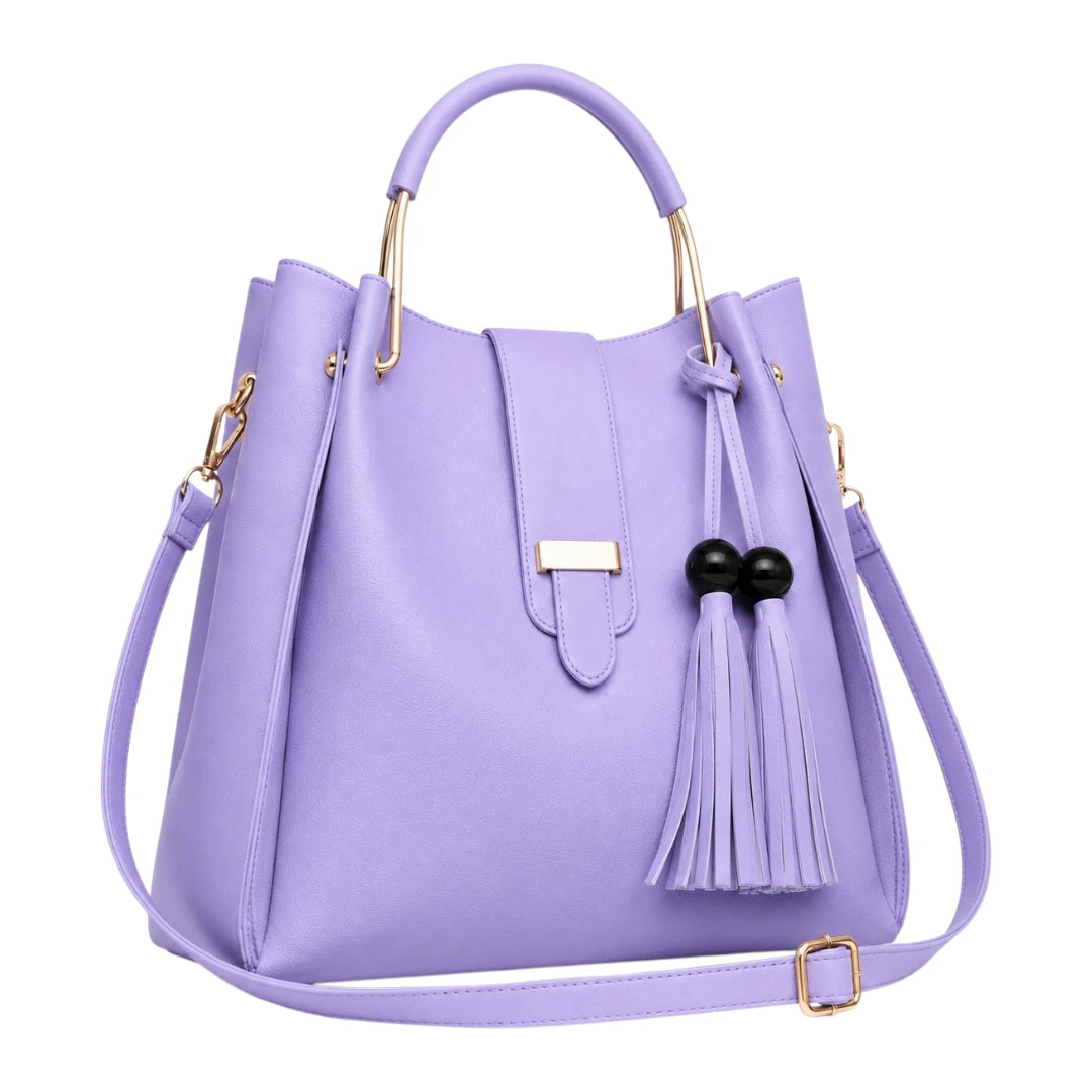 Bagiva Purple Elegance Tassel Tote Bag