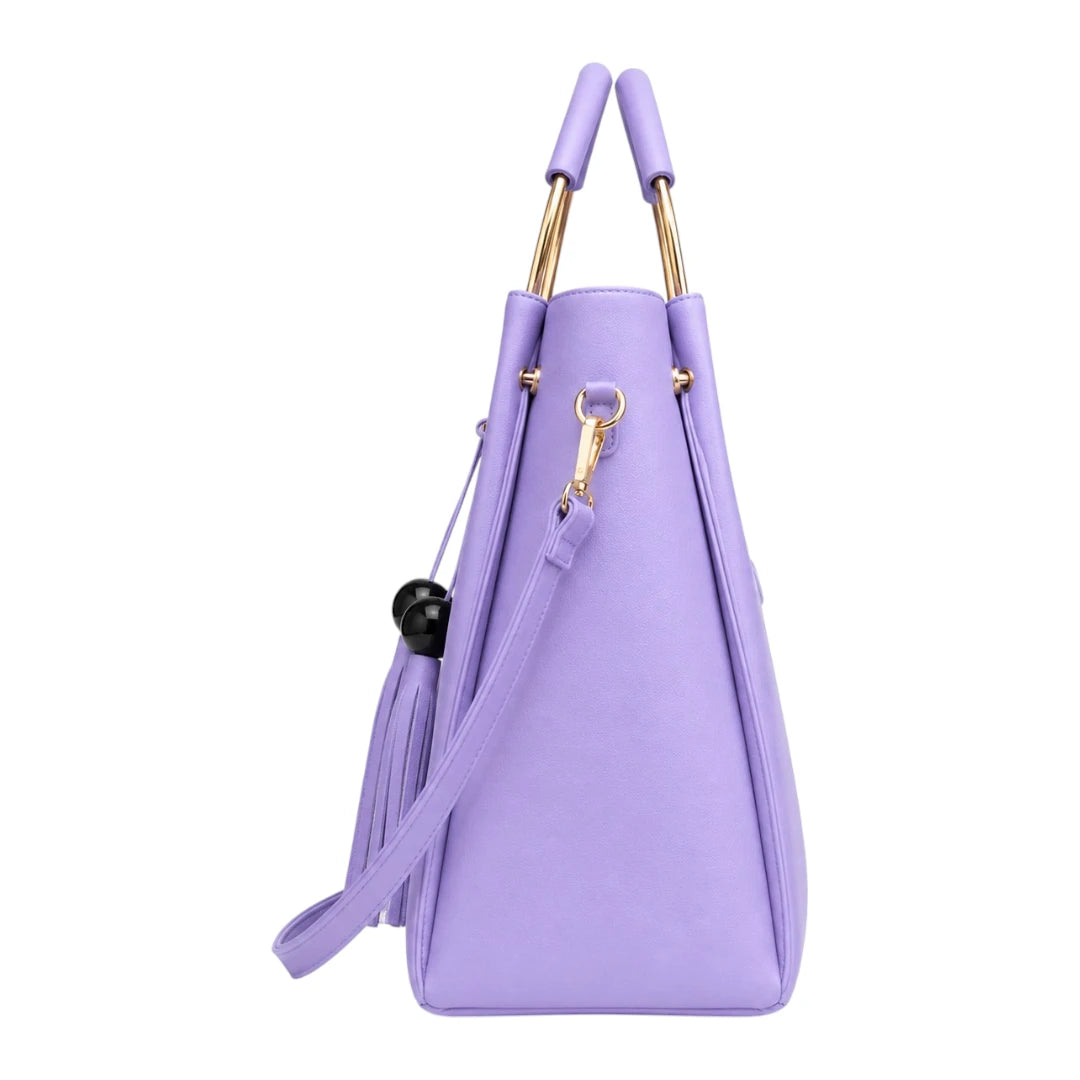 Bagiva Purple Elegance Tassel Tote Bag